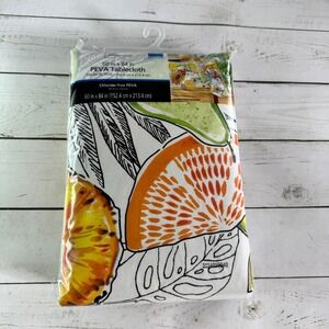Mainstays PEVA Vinyl Tablecloth 60x84 Fruit Design Summer Picnic BBQ Party